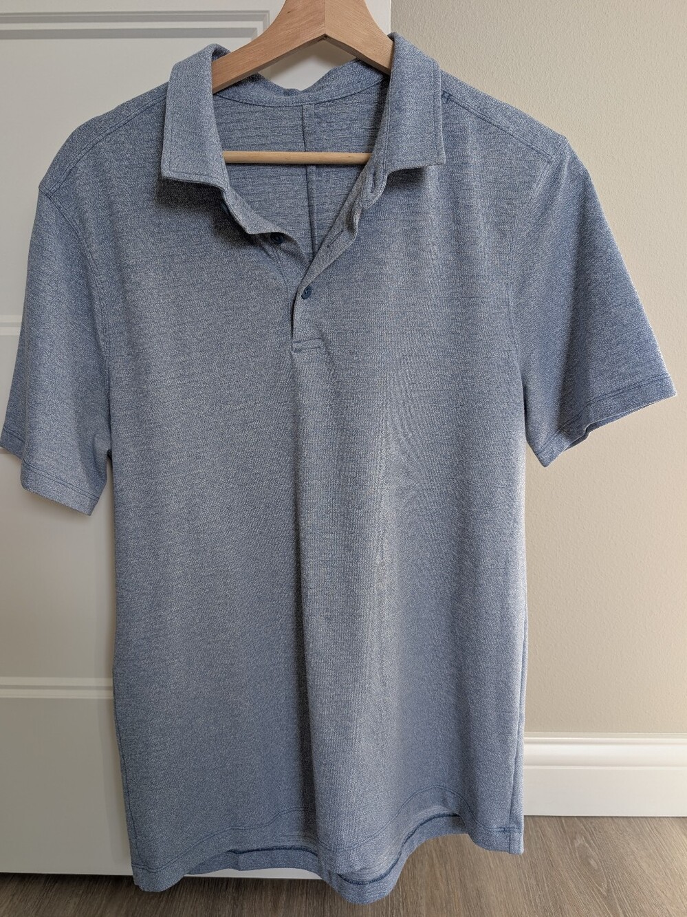 lululemon athletica Men's Heathered Light Blue Polo